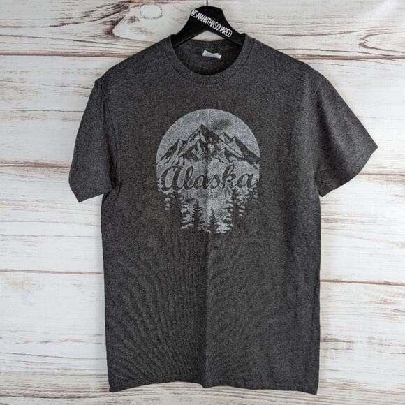 Alaska Gray Crew Neck Tee Shirt Sz Medium - Picture 1 of 3